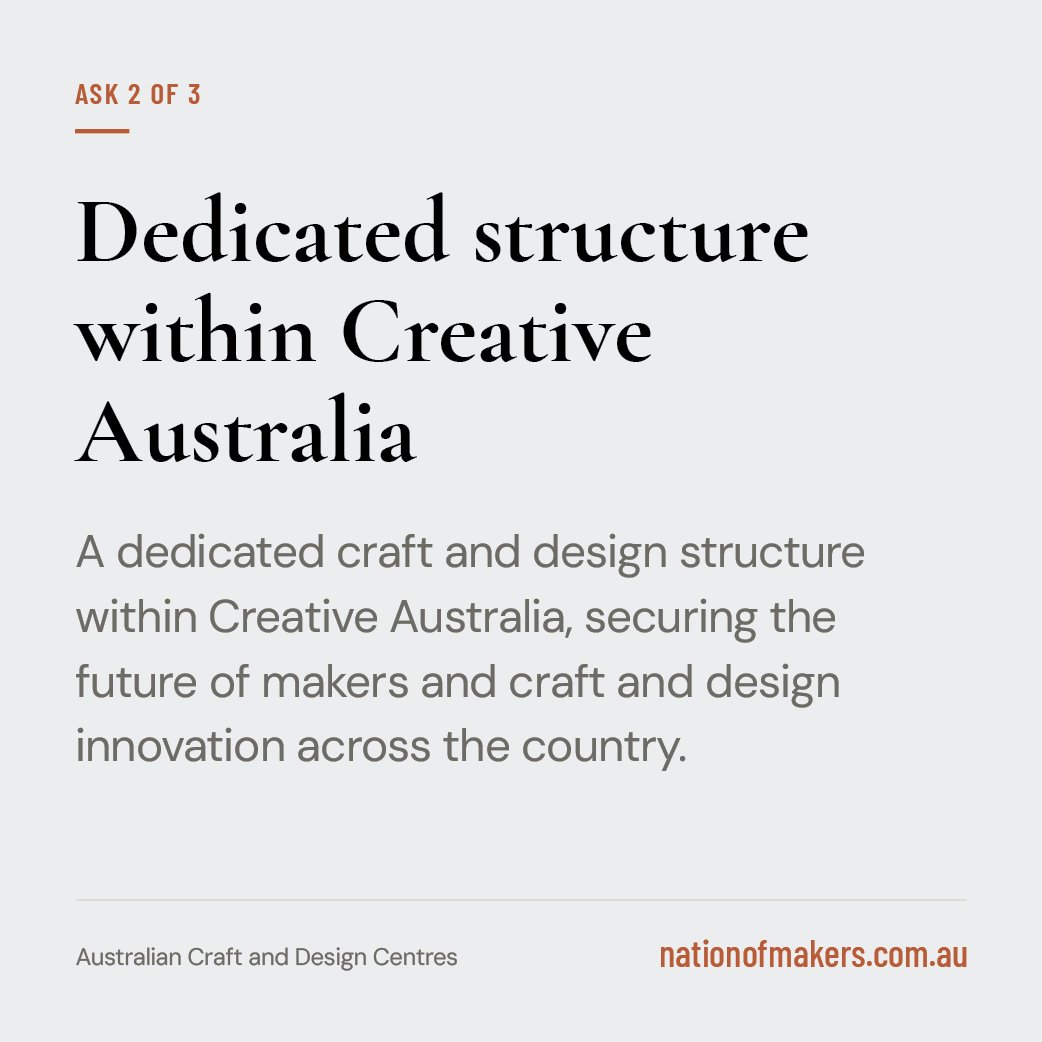Ask 2 — A dedicated craft and design structure within Creative Australia